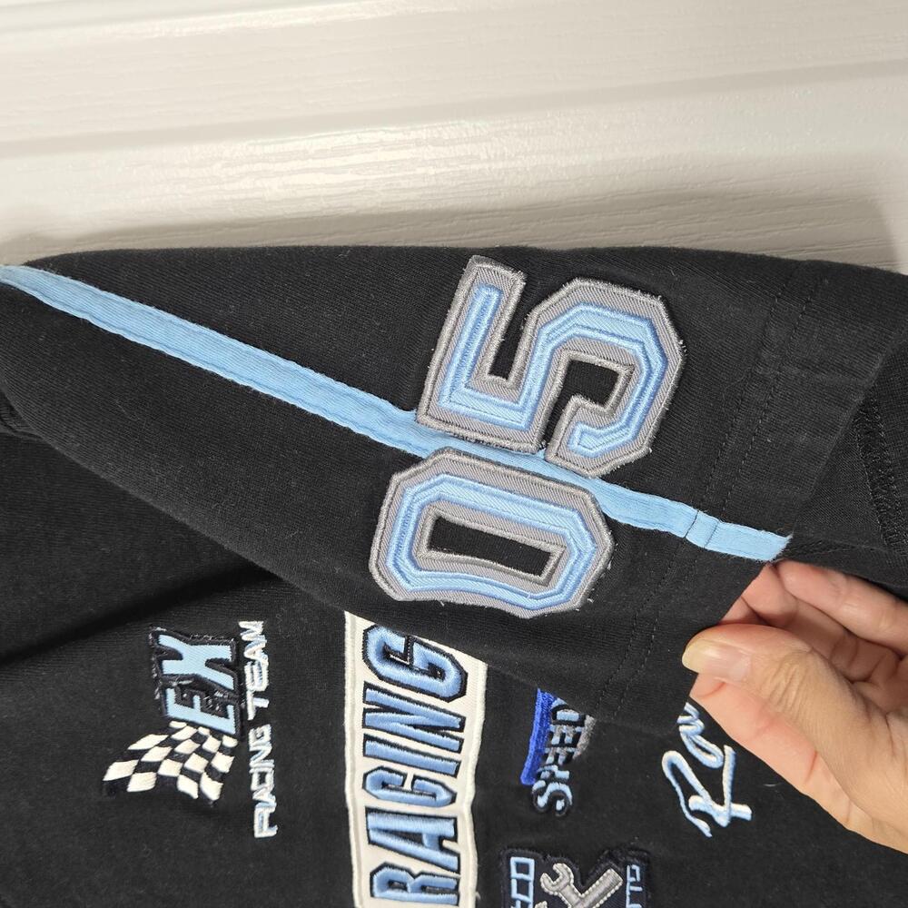 Vintage Exco T Shirt Men's Medium Racing Black Blue Tee Y2K - Picture 4 of 9